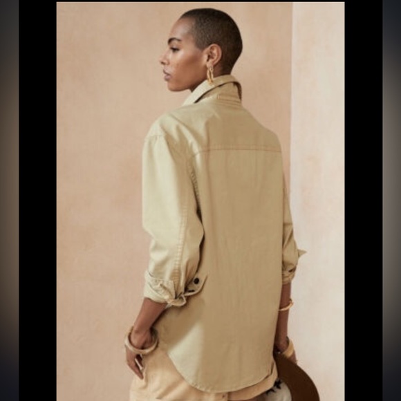 Reduced! BANANA REPUBLIC Cotton 4-season Shirt/Jacket, Large, Wheat - Picture 7 of 12